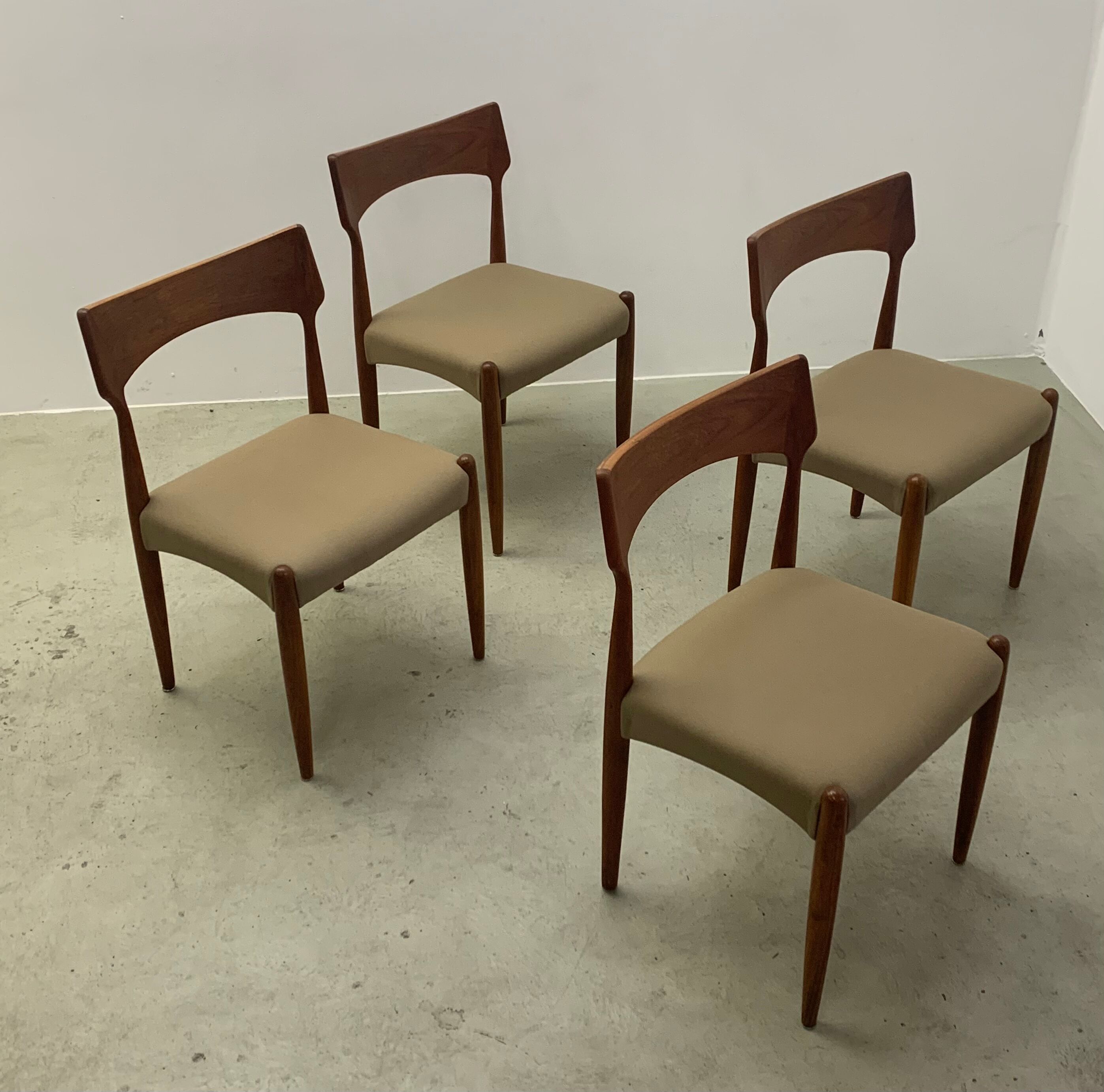 4xDanish Teak Dining Chairs by Bernard Petersen 1960s