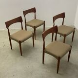 Chaises de salle à manger en teck de Midi par Bernard Petersen années 1960