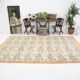 Tapis en laine et coton à décor floral