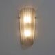 Pair of Murano Glass Wall Sconces Satin Smoke Glass and Brass, Italy
