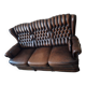 Chesterfield 3-seater chestnut coloured leather sofa