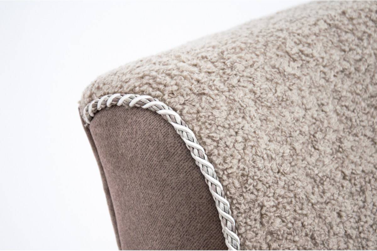 Art Deco beige boucle armchair, Czech Republic