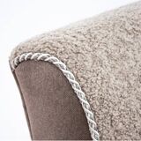 Art Deco beige boucle armchair, Czech Republic