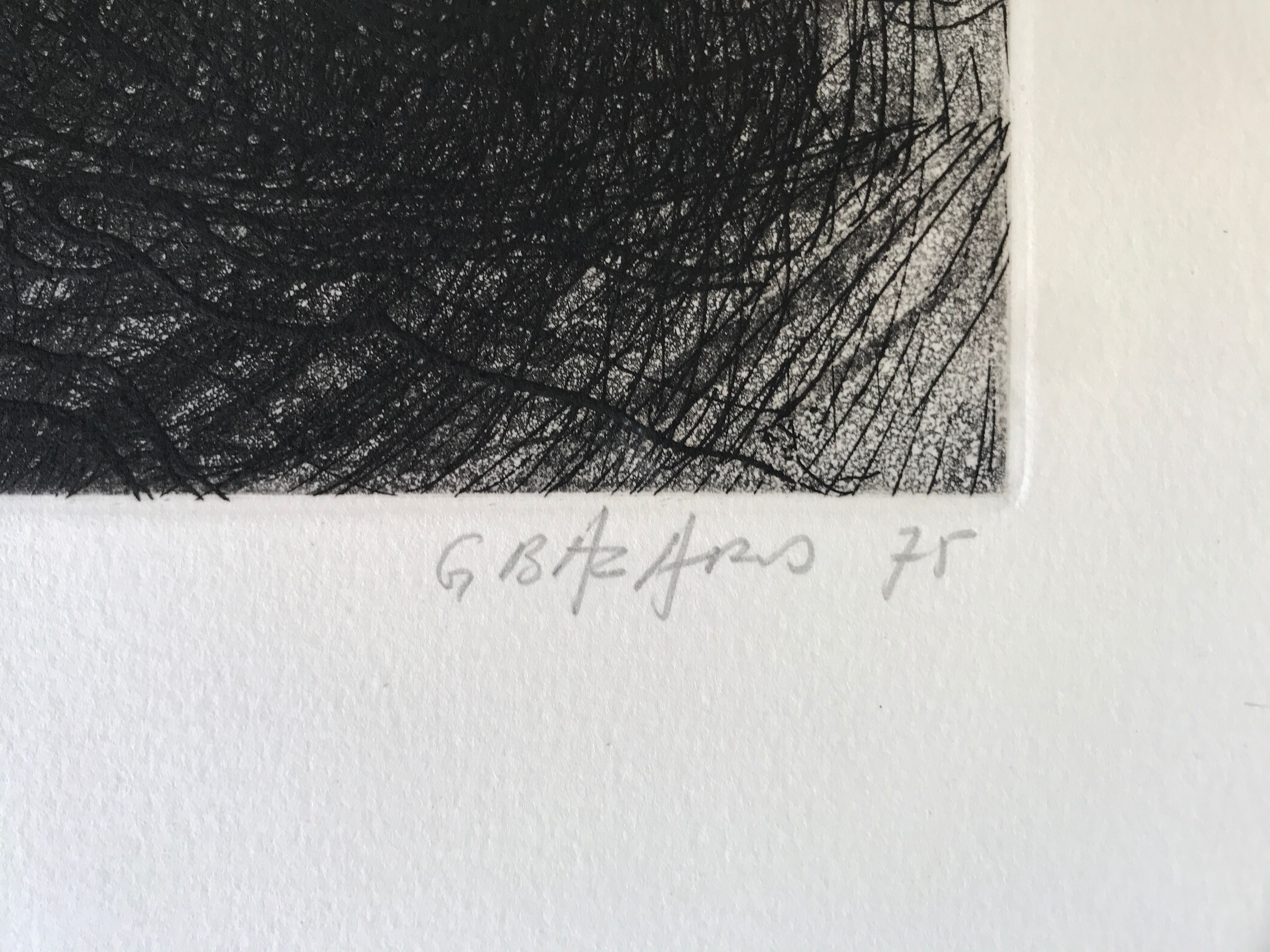 Bazard gilbert (born 1936) untitled, 1975. cutting-edge engraving and aquatint