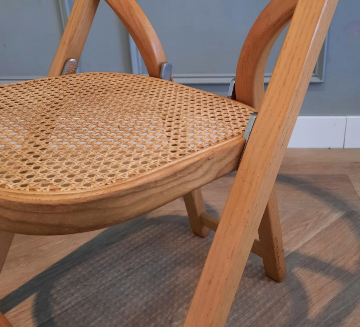 Suite of 4 Arca folding chairs by Gigi Sabadin for Crassevig 1970s