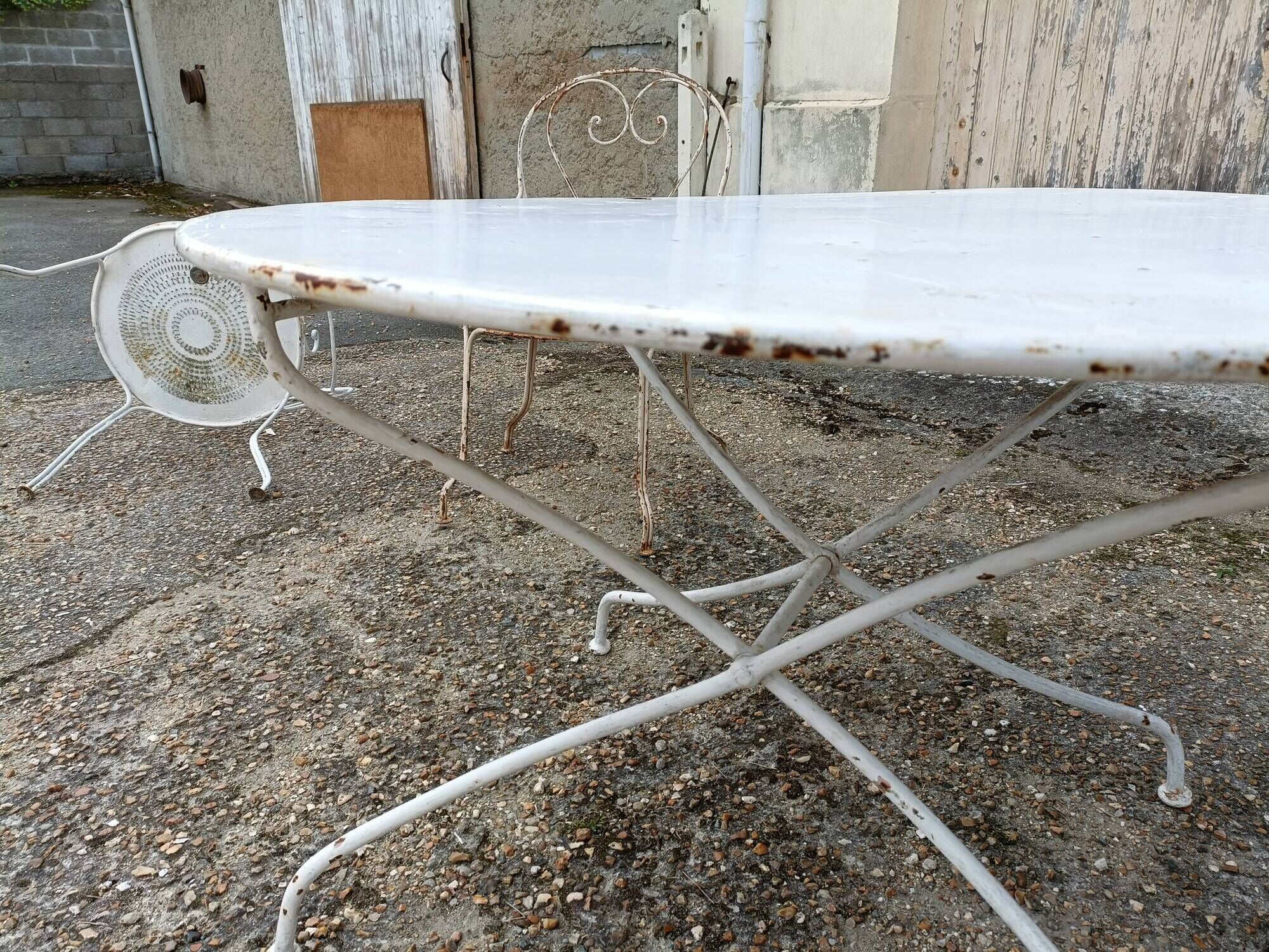 Garden furniture wrought iron old vintage xxeme