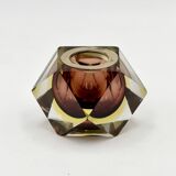 Vase géométrique en verre Sommerso de Murano, Italie, années 1970