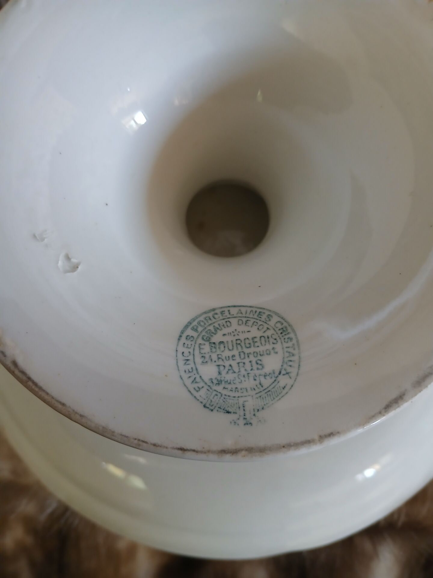 Antique compote dish "Grand dépôt Paris"