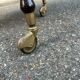 Vintage mahogany & gold rolling accent table (TV / bar / hi-fi furniture)