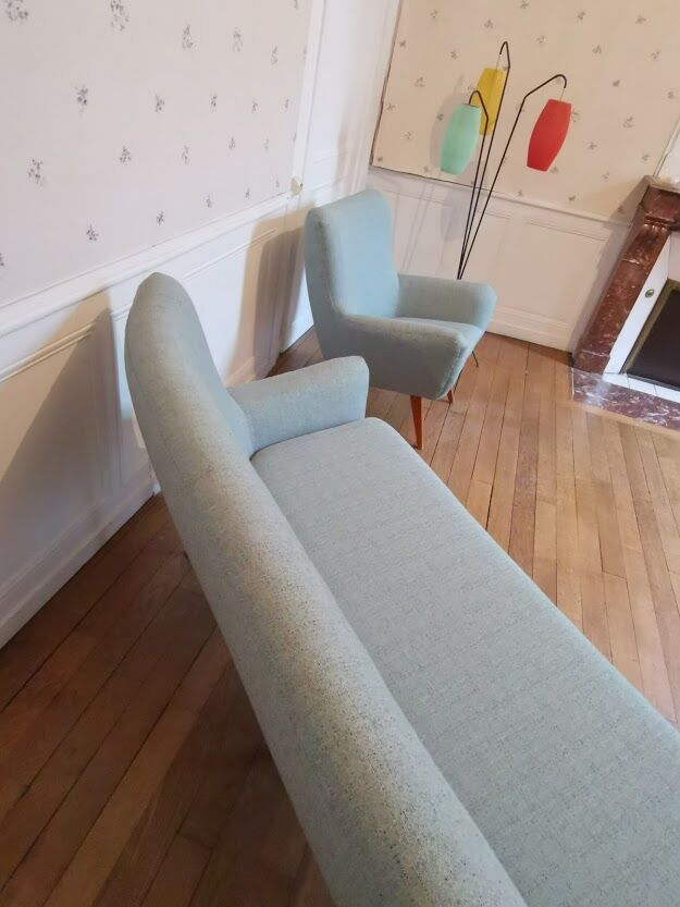 Rare 50s Swedish salon Restored for its rental in the film "Little Nicolas ,2021"