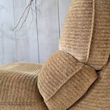 Beige velvet armchair