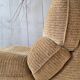 Fauteuil velours beige