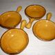 Lot de 4 poêlons valflam vintage en terre cuite