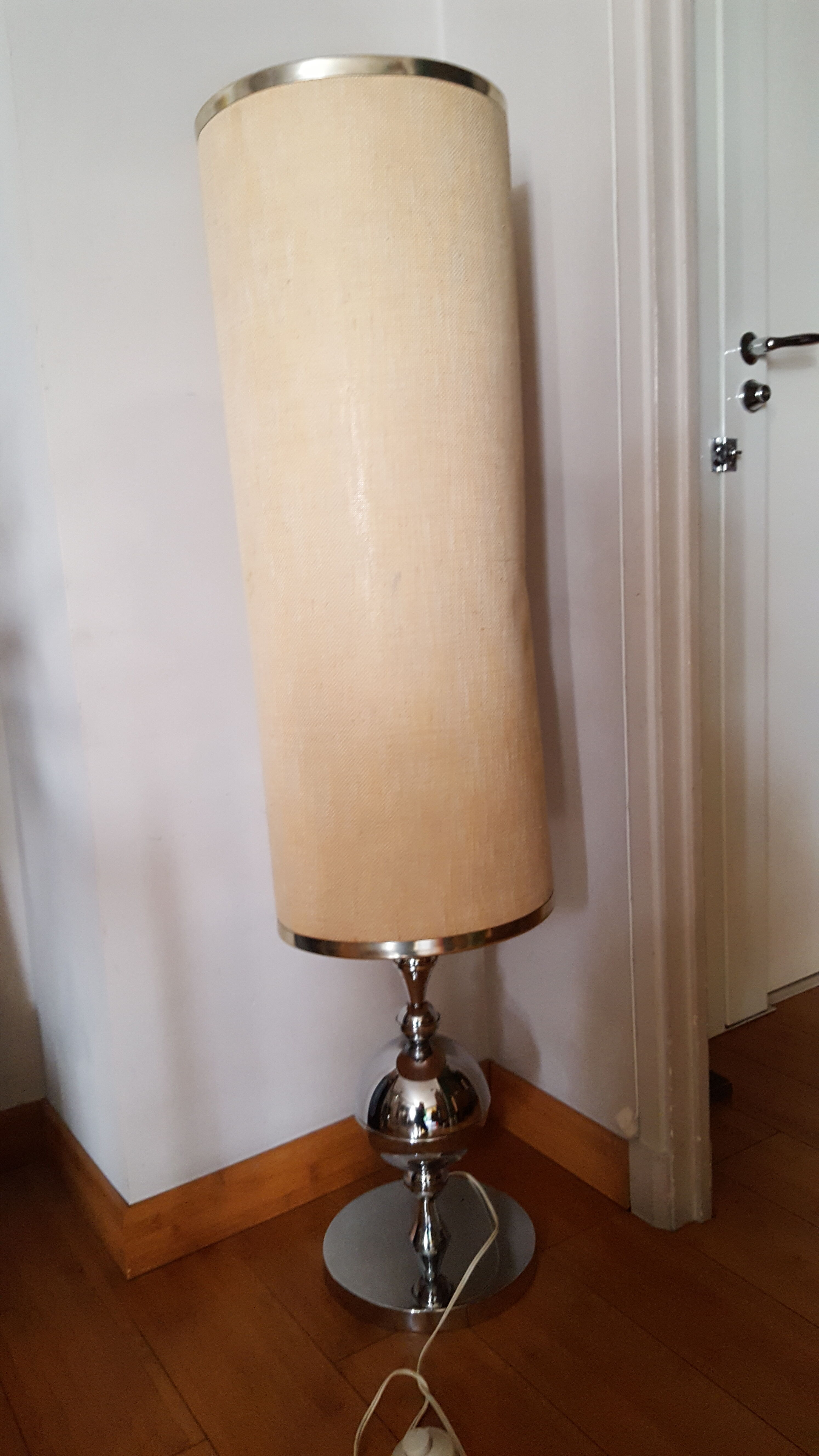 Vintage chrome lamppost from the 70s with its dayof