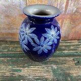 Antique Betschdorf Alsace stoneware vase - Floral decoration