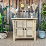 Solid wood and cane sideboard