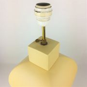 Ceramic lamp, pastel yellow Charolles earthenware 1980