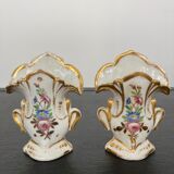 Paire de vases de mariée porcelaine XIXeme