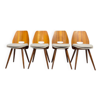 Set of four Tatra dining chairs, Czechoslovakia, 1960s