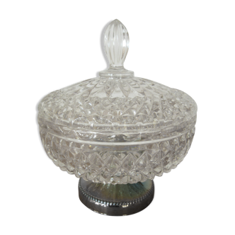 Vintage chiseled glass drageoir