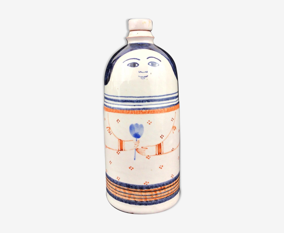 Bouteille en faïence Claude et Slavik Palley