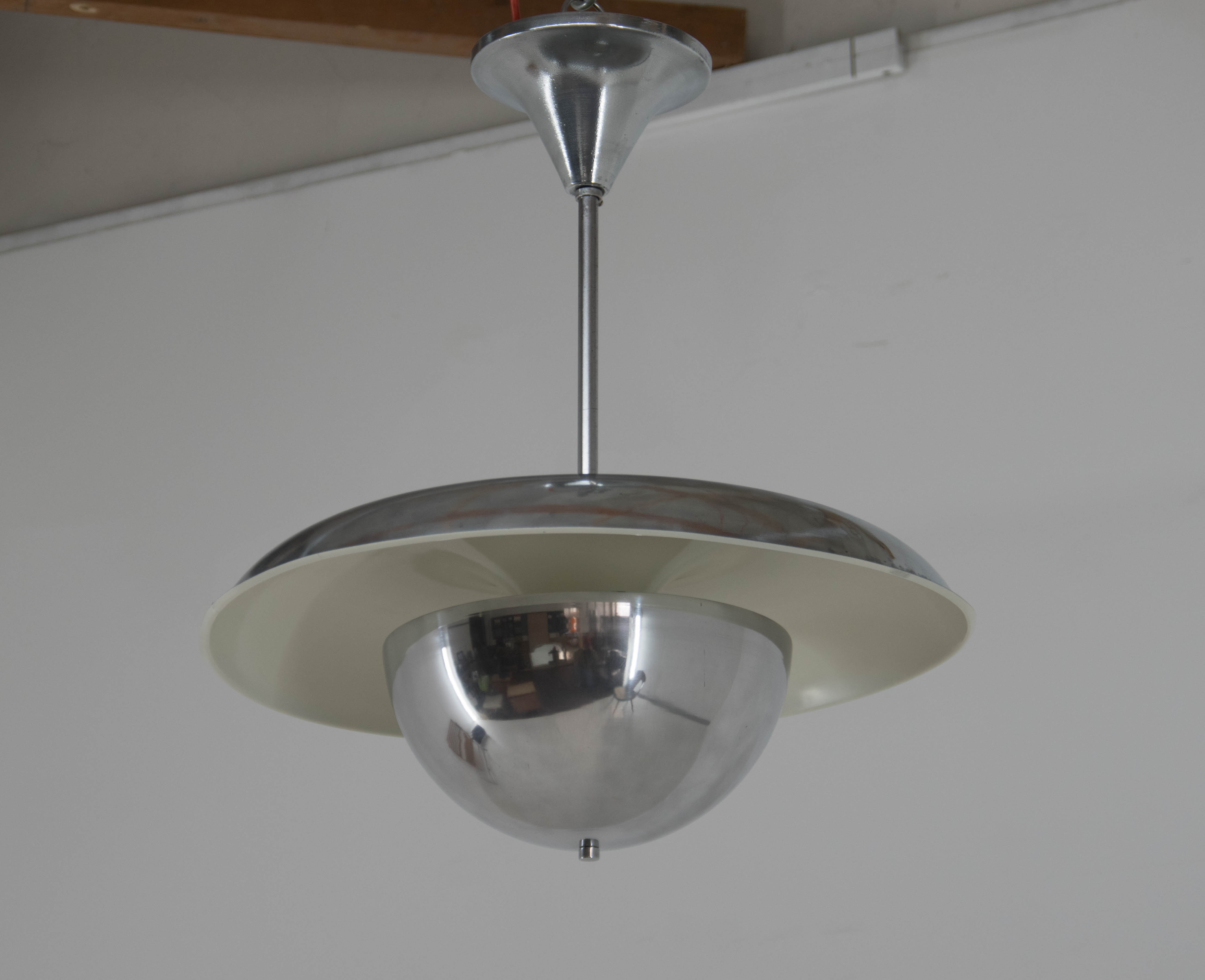 Rare Bauhaus Chandelier by IAS, 1930s, Restored
