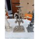 4 wooden candle holders