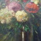 Tableau huile début XXe bouquet de fleurs