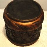 Old planter cache pot bretby clanta n2410 h pottery characters relief