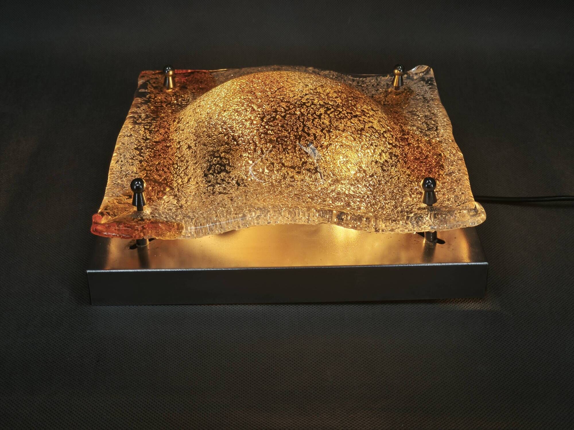 Murano Glass Flush Mount Wall Light, Mazzega, Toni Zuccheri Style, Italy
