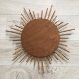 Vintage rattan sun mirror