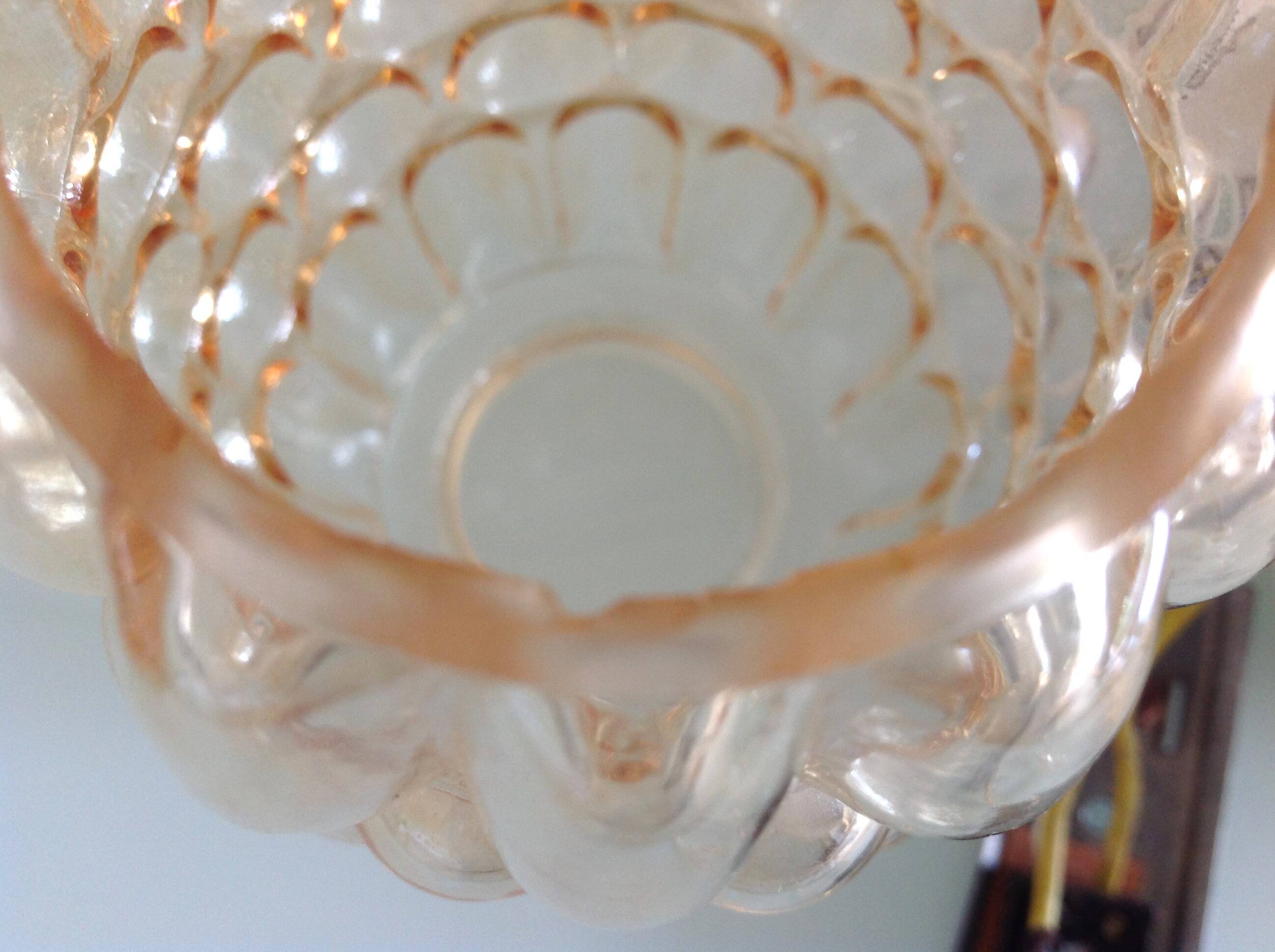 Applique en laiton et verre bullé ambré par Helena Tynell / vintage années 60-70