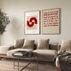 Pair of giclee prints, abstract wall art set of two, 50x70cm