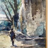 Old watercolor signed and dated 1932