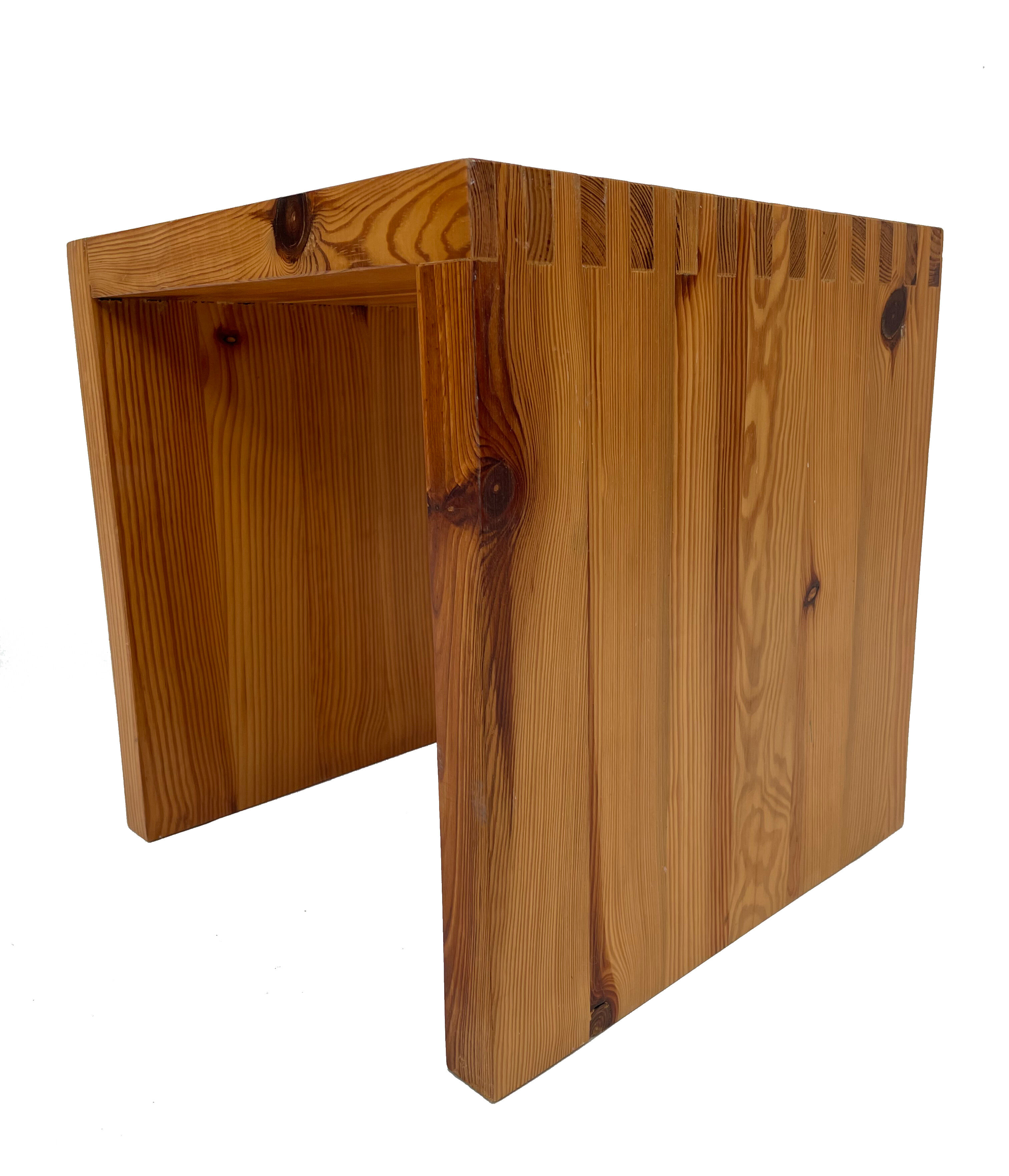 Vintage side table Ate van Apeldoorn, Pine wood 1970s
