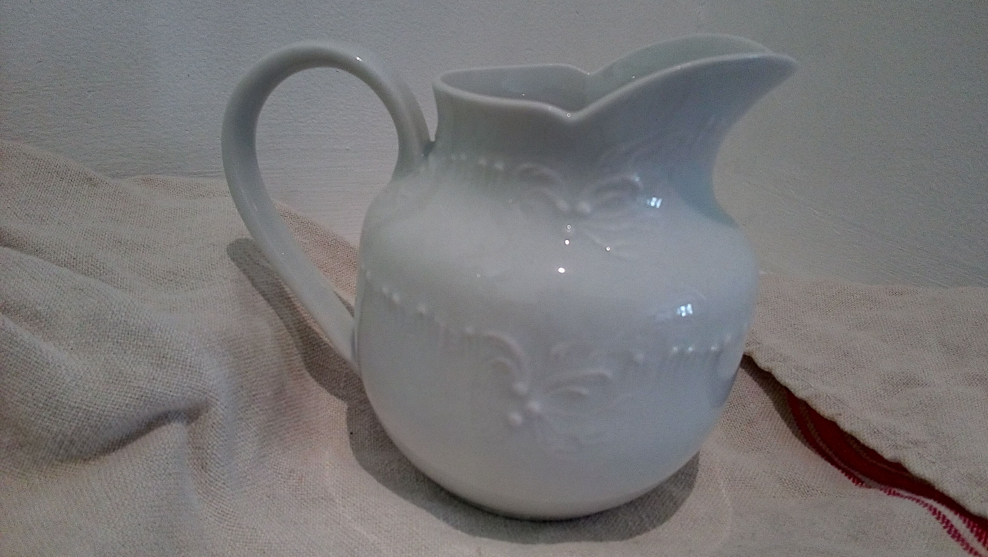 Creamer milk jar in white porcelain