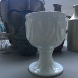 White chalice-cutting vase