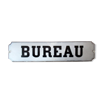 Old enamelled plate 1900 domed "bureau"