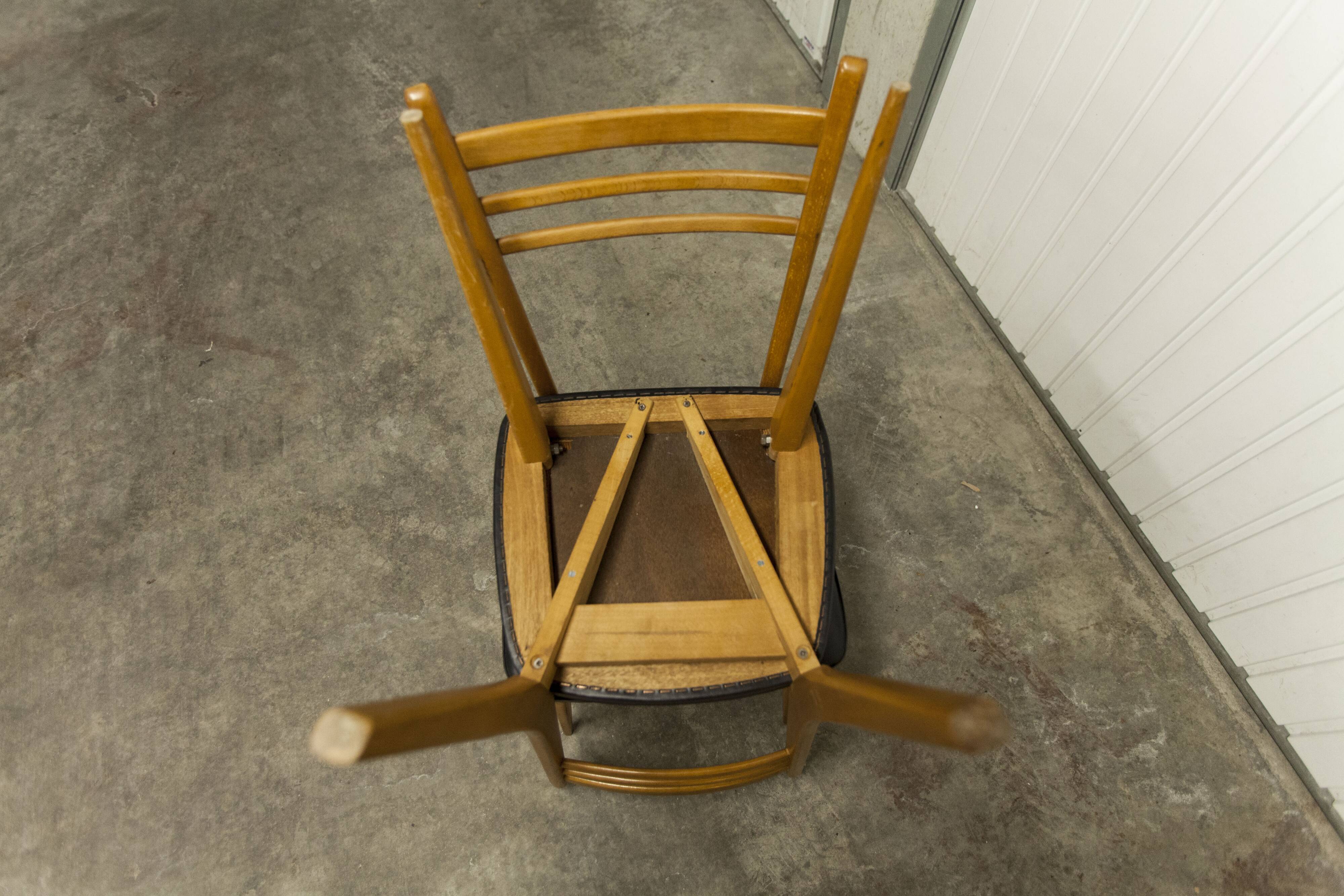 Pair of Scandinavian 1960 beech chairs