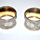 Set of 2 antique napkin rings in 800 Solid SILVER - monogrammed ring