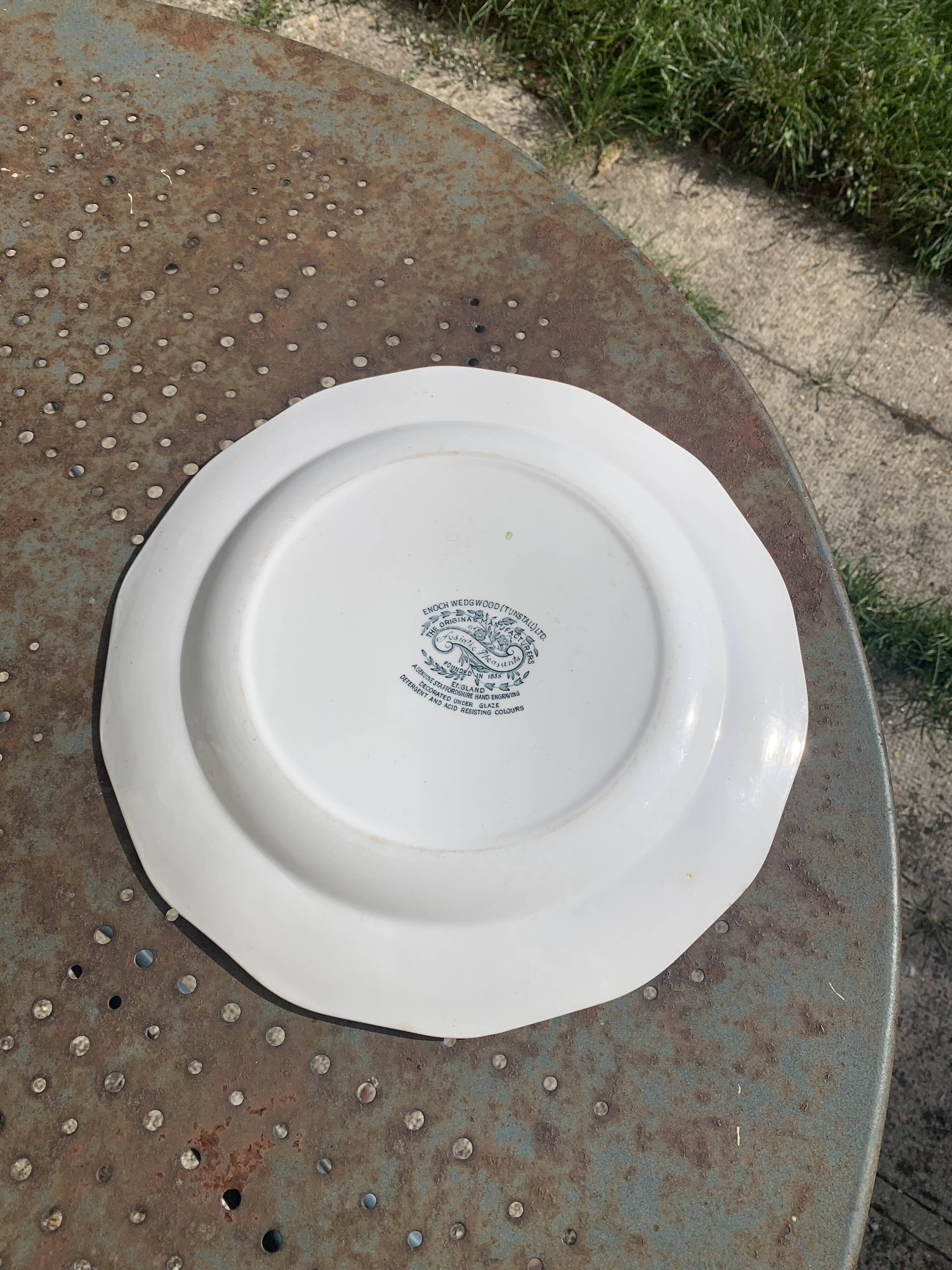 Enoch Wedgwood England cake dish Asiatic pheasants antique