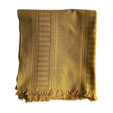 Old damask tablecloth tinted curry yellow
