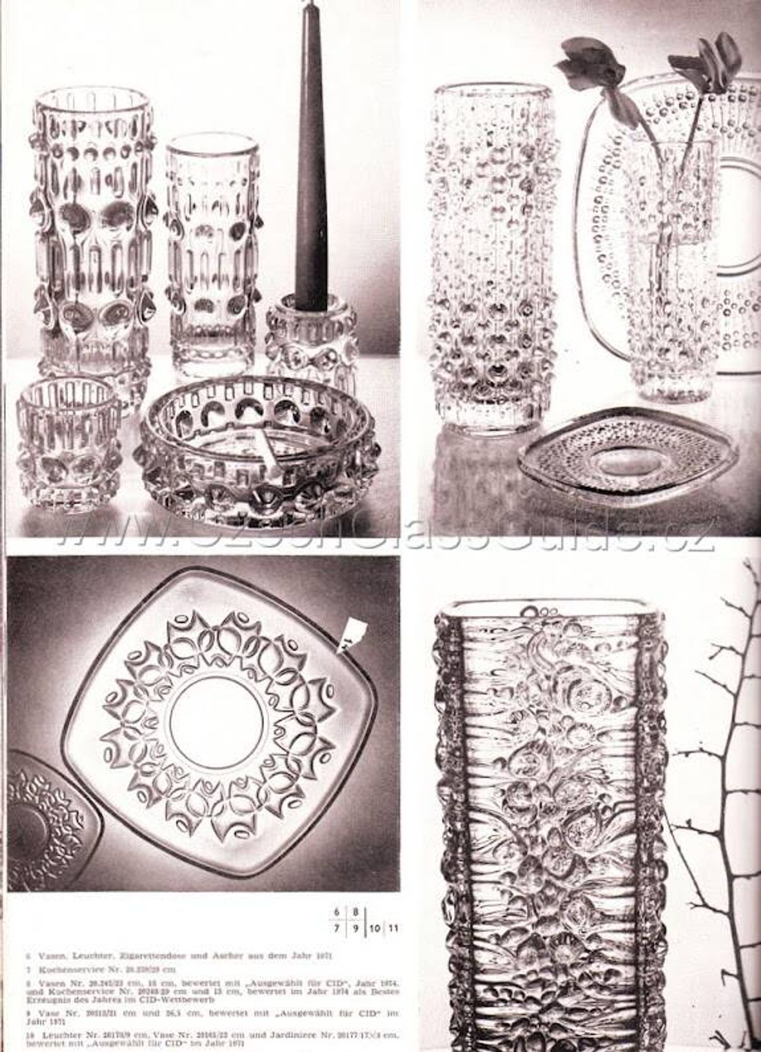 Set of 2 Glass Vases CandleWax by František Pečený / Czech Republic / 1972