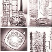 Set of 2 Glass Vases CandleWax by František Pečený / Czech Republic / 1972