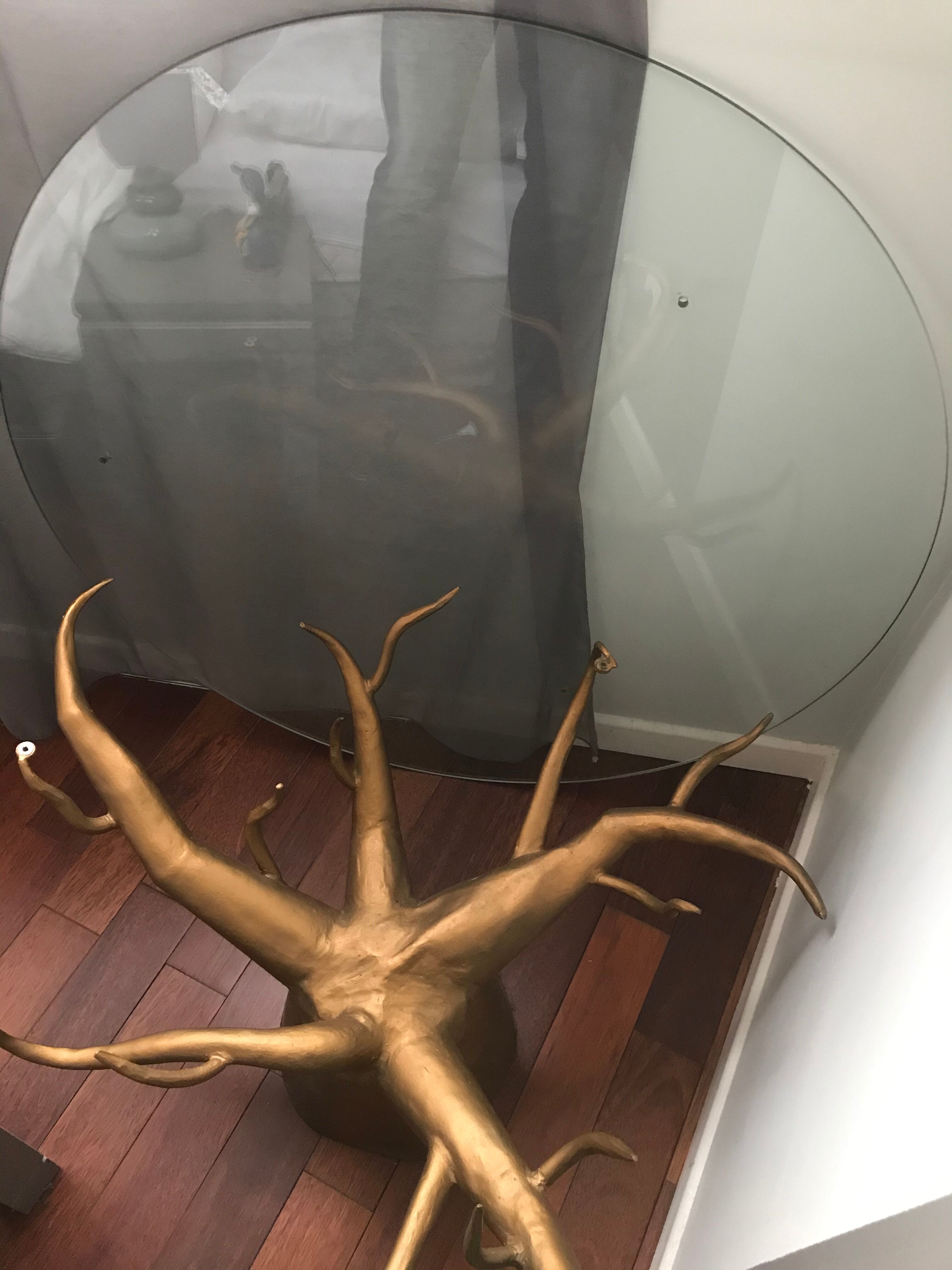 Coffee table glass foot baobab