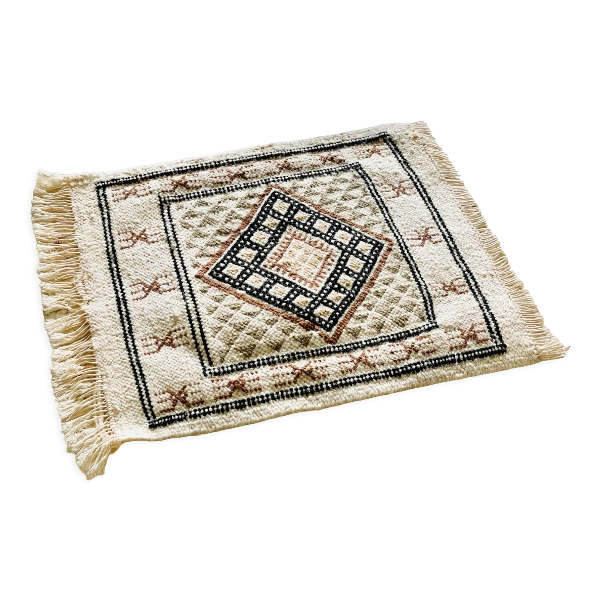 Vintage kilim wool rug - 45cm x 38cm