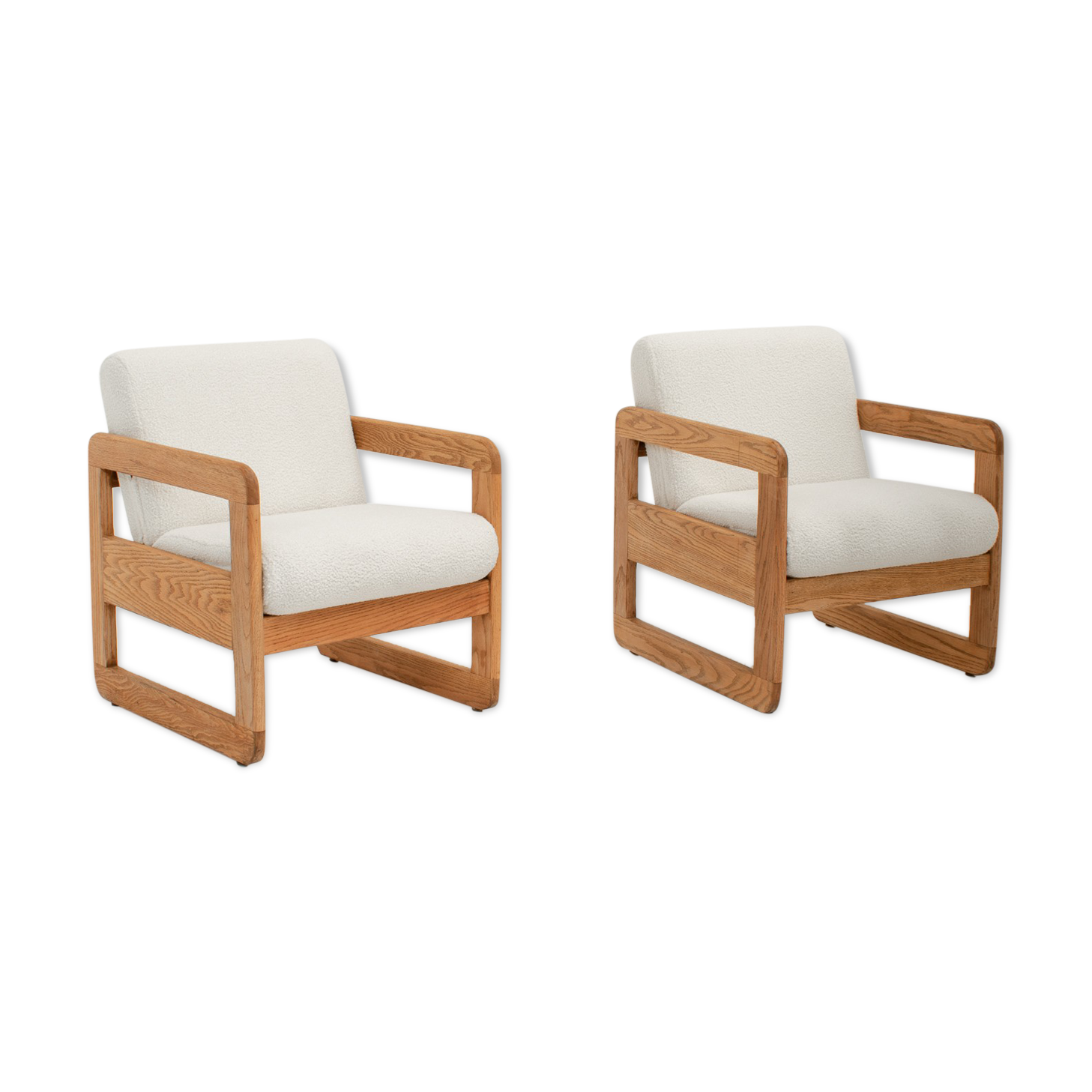 Pair of Thonet Armchairs in Bouclé