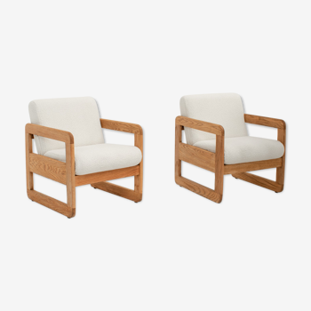 Pair of Thonet Armchairs in Bouclé