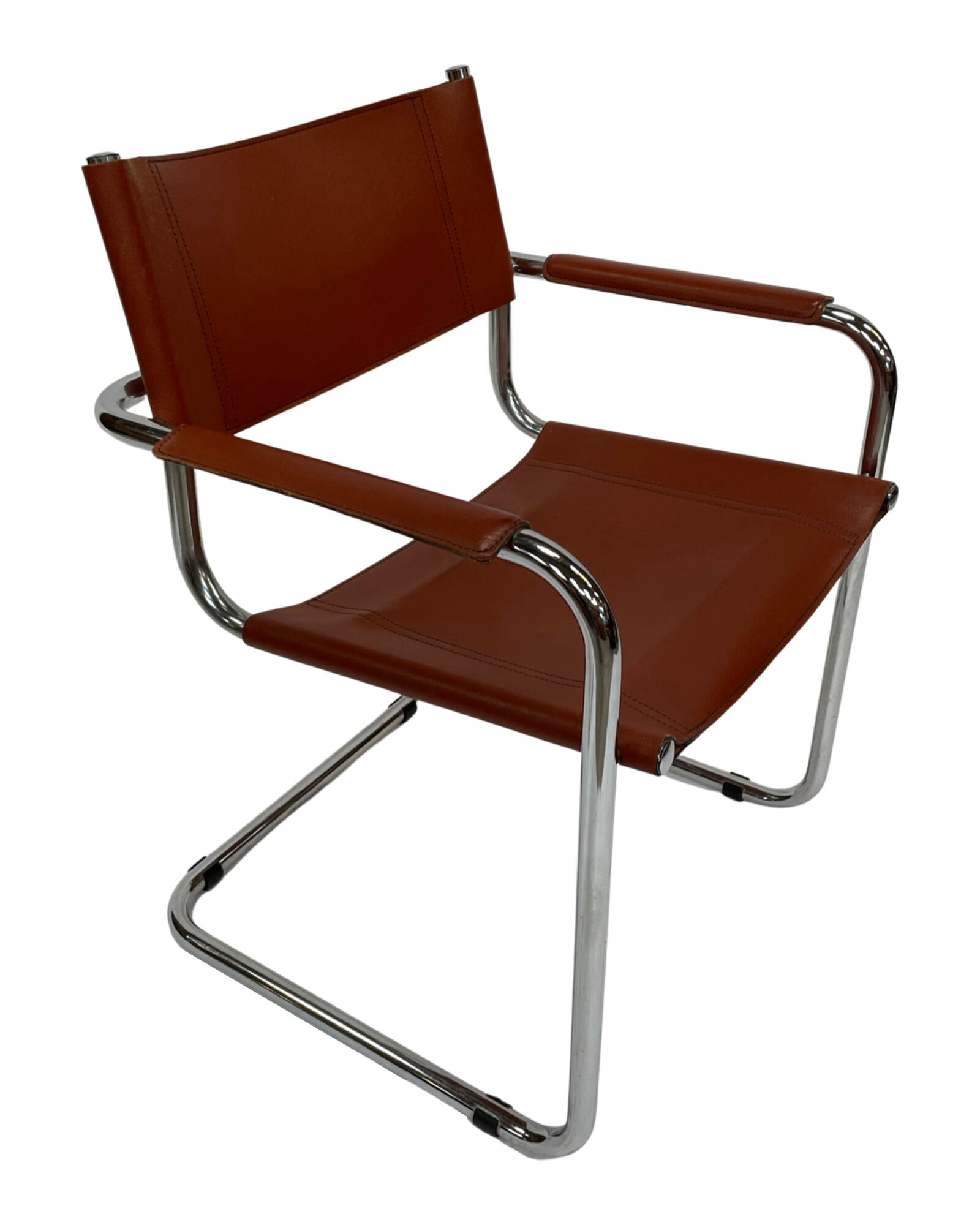 Set of 4 Bauhaus cantilever chairs cognac leather and chrome Design