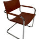 Set of 4 Bauhaus cantilever chairs cognac leather and chrome Design